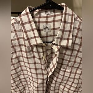 Peter Millar Brown and White Plaid Casual Button Down Shirt